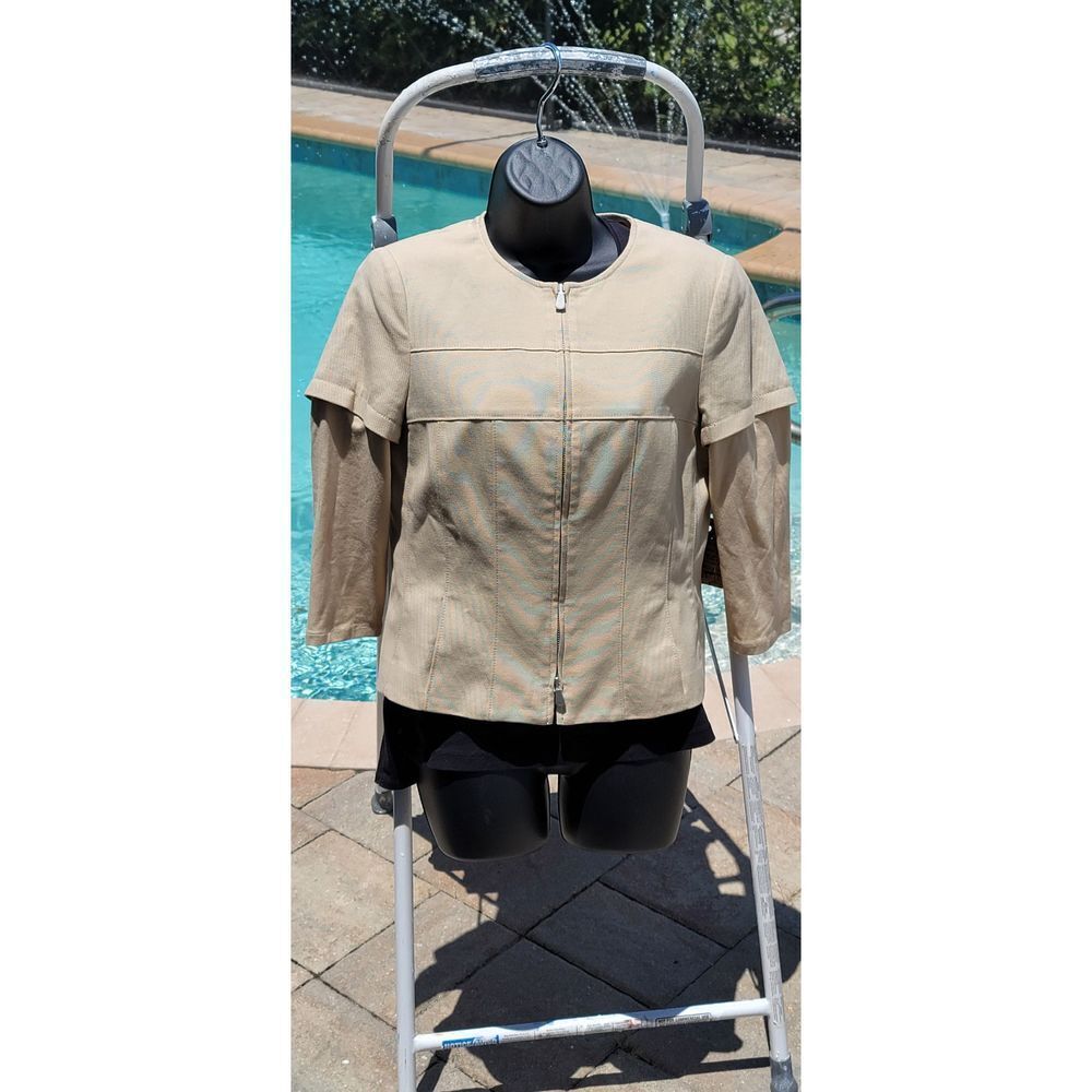 Worth New York Beige Zip Up Double Layer Long Sleeve Jacket
Size: 6